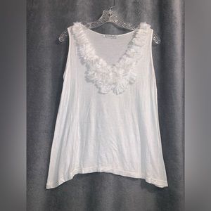 Claudia Richard white sleeveless blouse. Size medium